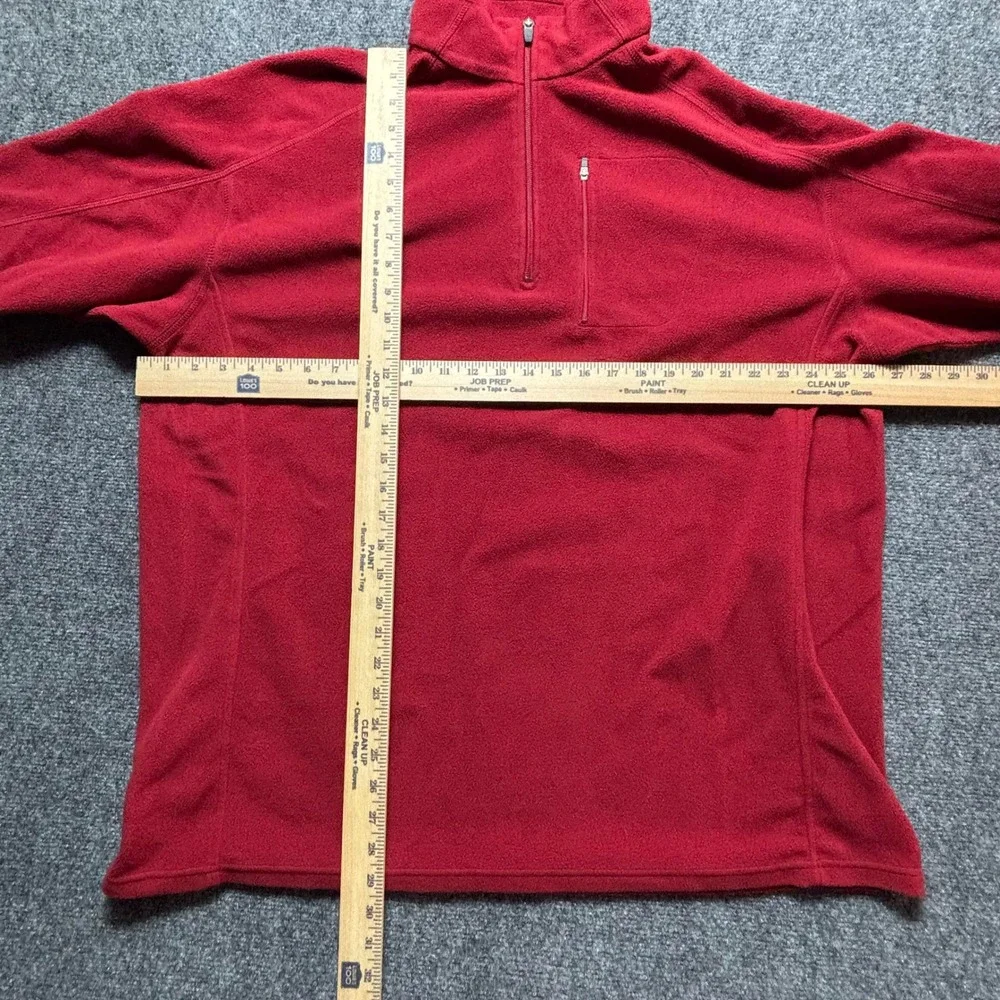 LL Bean Mens XXL Tall Red Fleece Quarter Zip Pullover Sweater 0BVM3